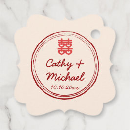 カップル写真中国ののウェディングスタンプのロゴ フェイバータグ