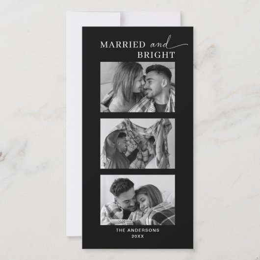 カップル写真初めてのクリスマス シーズンカード (正面)