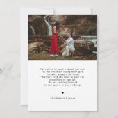 カップル写真婚約パーティサンキューカード サンキューカード (裏面)