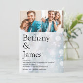 カップル写真定義スノーフレーク・クリスマス シーズンカード (スタンド正面)