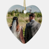 カップル写真引用文あなたの横にあるハート セラミックオーナメント (右)