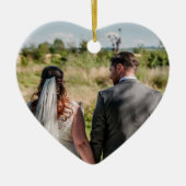 カップル写真引用文あなたの横にあるハート セラミックオーナメント (正面)