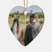 カップル写真引用文あなたの横にあるハート セラミックオーナメント (左)