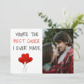 カップル写真最高のチョイスエバーバレンタイン赤いハート シーズンカード (スタンド正面)