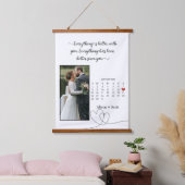 カップル写真月カレンダー結婚記念日のHa 吊り下げ型タペストリー (寝室)