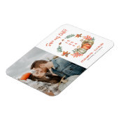 カップル写真秋の秋の結婚式日付の保存 マグネット (左側)