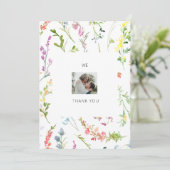カップル写真結婚のワイルドフラワーありがとう サンキューカード (スタンド正面)