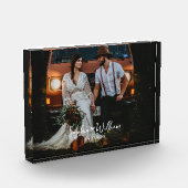 カップル写真結婚名の記念日ハート フォトブロック (左)