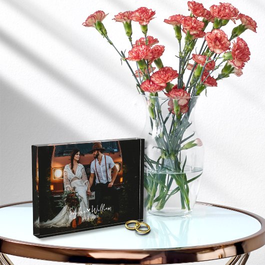 カップル写真結婚名の記念日ハート フォトブロック