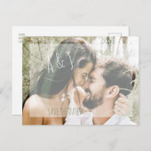 カップル写真結婚式ウェブサイトを保存 案内ポストカード (正面/裏面)