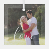 カップル写真 ガラスオーナメント (正面)