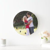 カップル写真 ラージ壁時計 (ホーム)