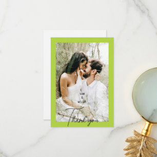 カップル写真Chartreuse'結婚s Thank 空白の You II サンキューカード
