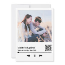 カップル写真QRコードユニークな結婚式招待状
