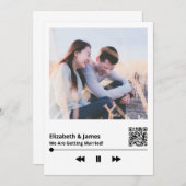 カップル写真QRコードユニークな結婚式招待状 招待状 (正面/裏面)