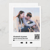 カップル写真QRコードユニーク結婚式招待状 招待状 (正面/裏面)