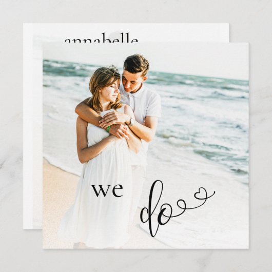 *~*カップル写真QR RSVP - AR6結婚式招待状 招待状 (正面/裏面)