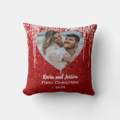 カップル初めてのクリスマスの写真名 クッション (正面)
