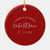 カップル初めてのクリスマスオーナメントウミガメ セラミックオーナメント (裏面)