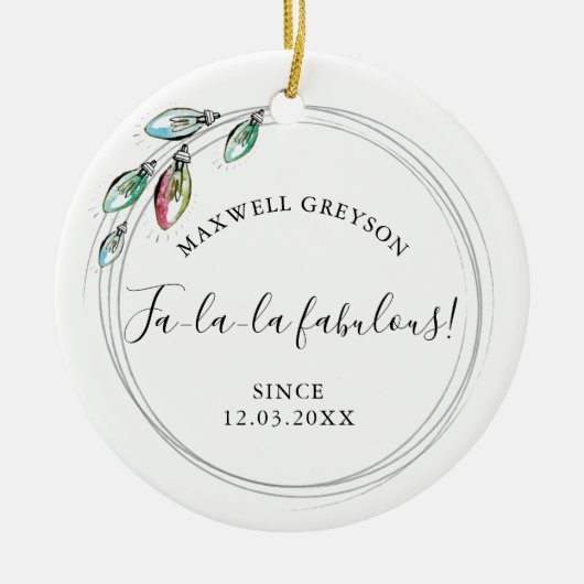 カップル初めてのクリスマスオーナメント セラミックオーナメント (正面)