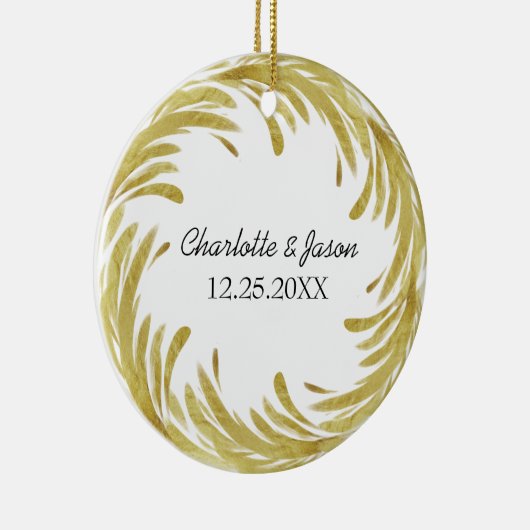 カップル初めてのクリスマスカスタマイズ セラミックオーナメント (右)