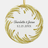 カップル初めてのクリスマスカスタマイズ セラミックオーナメント (正面)