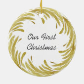 カップル初めてのクリスマスカスタマイズ セラミックオーナメント (裏面)