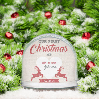 カップル初めてのクリスマススノーグローブ