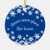 カップル初めてのクリスマススノーフレークセラミックオーナメント セラミックオーナメント (正面)