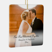 カップル初めてのクリスマスズトゥガースクエア写真 セラミックオーナメント (右)