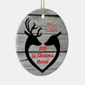 カップル初めてのクリスマスパーソナライズされたオーナメント セラミックオーナメント (右)