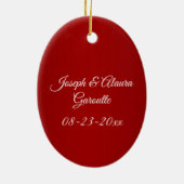 カップル初めてのクリスマスホリデイ セラミックオーナメント (裏面)