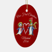 カップル初めてのクリスマスホリデイ セラミックオーナメント (右)