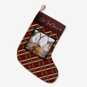 カップル初めてのクリスマス写真 スモールクリスマスストッキング (正面 (吊り時))