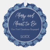 カップル初めてのクリスマス婚約したフォトポインセチア オーナメントカード (裏面)