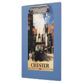 カップル及びタワーの時計の柵との通りの眺め クリップボード (左)