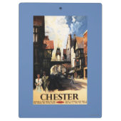 カップル及びタワーの時計の柵との通りの眺め クリップボード (裏面)