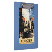 カップル及びタワーの時計の柵との通りの眺め クリップボード (右)