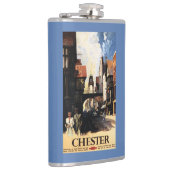 カップル及びタワーの時計の柵との通りの眺め フラスク (右)