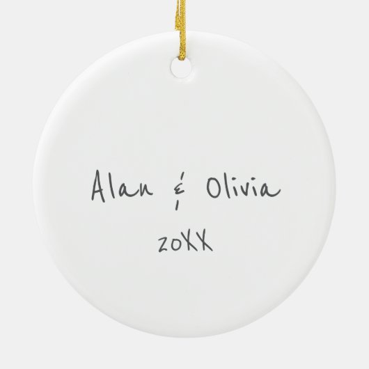 カップル友人クリスマス一緒にかわいい鳥のカスタム セラミックオーナメント (裏面)