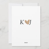 カップル名と結婚式のゴールドハートグリッターを追加 シーズンカード (裏面)