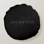 カップル名と苗字のモノグラム ラウンドピロー (裏面)