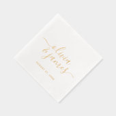 カップル名のカリグラフィー結婚式 箔ナプキン (右)