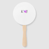 カップル名の文字の結婚ピンクのハートグリッターの追加 ハンドファン (裏面)