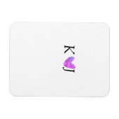 カップル名の文字の結婚ピンクのハートグリッターの追加 マグネット (横)