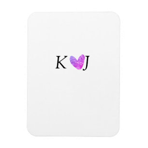 カップル名の文字の結婚ピンクのハートグリッターの追加 マグネット