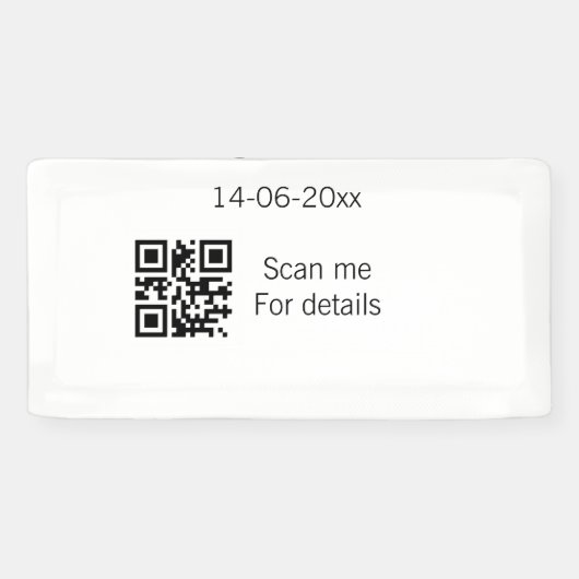 カップル名の日付の年を追加するQ Rコード結婚をここに 横断幕 (横)