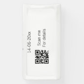 カップル名の日付の年を追加するQ Rコード結婚をここに 横断幕 (縦)