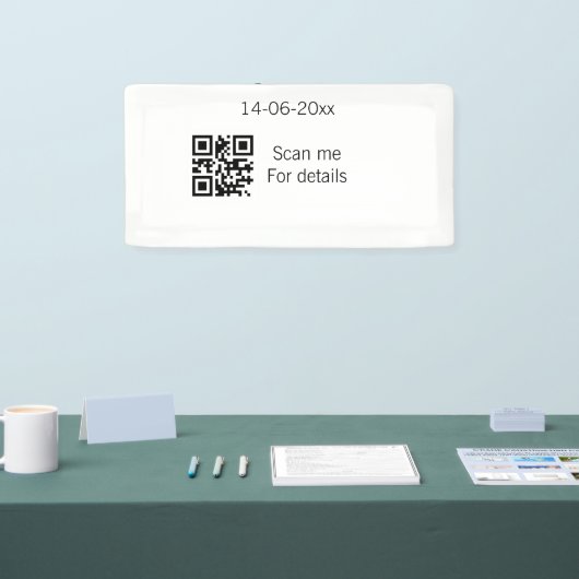 カップル名の日付の年を追加するQ Rコード結婚をここに 横断幕 (トレードショー)