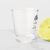 カップル名の日付を追加した後に幸せに応援 ショットグラス (左)